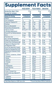 NativePath Hydrate Stick Packs supplement fact