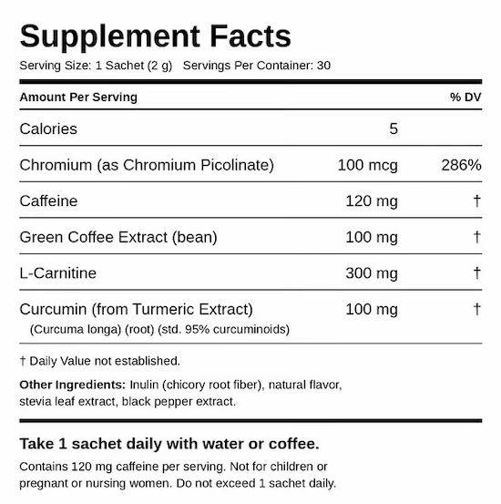 Slim Coffee Booster Supplement Facts